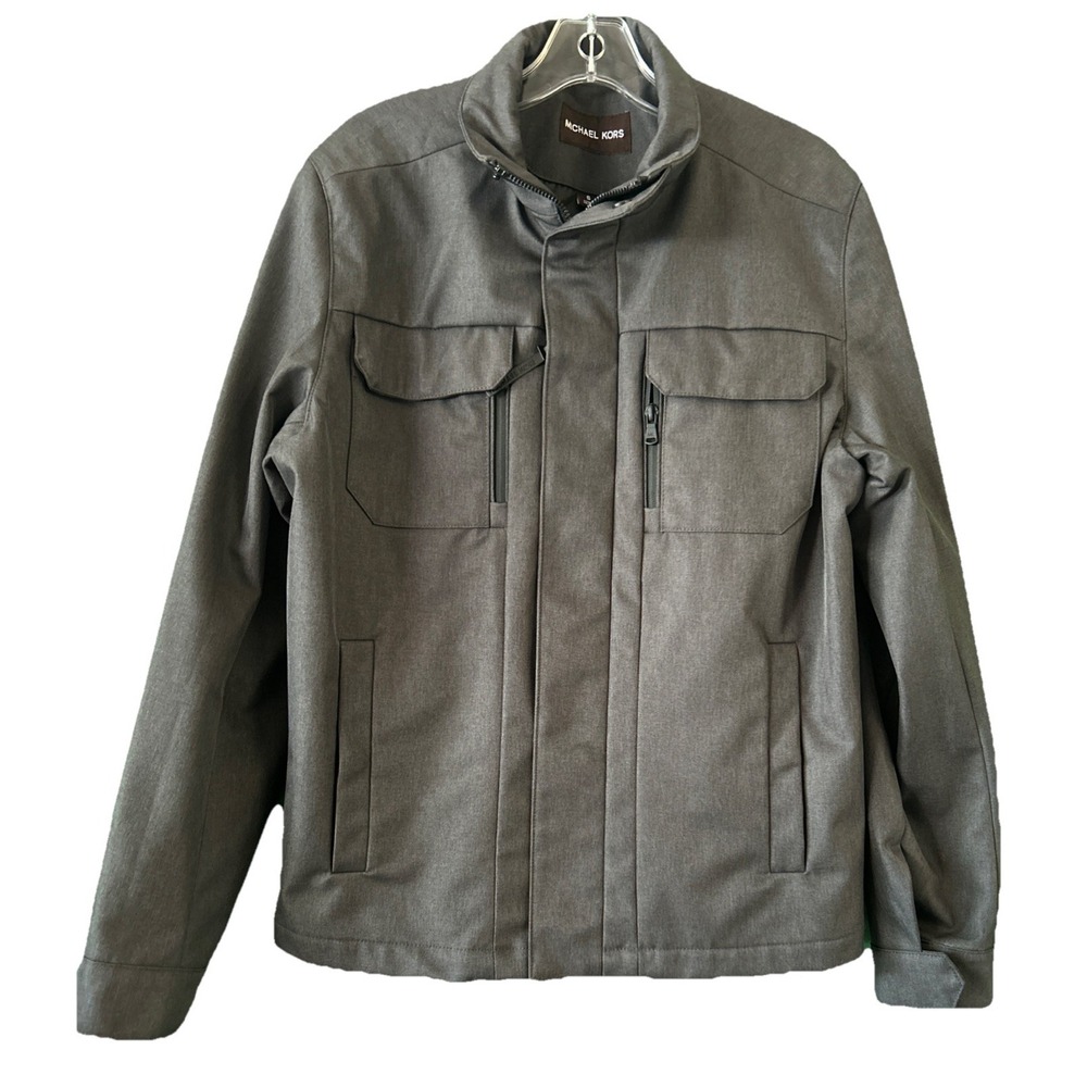 MICHAEL KORS Men's Small Dark Grey Guilford Soft Shell Jacket‎ 136082